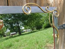 Wall Mirror With Hand-Forged Scrolls 24"X24" 3 small