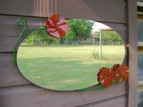 Metal Mirror With Handmade Flowers 18"X30" 1 small