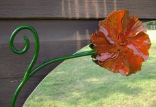 Metal Mirror With Handmade Flowers 18"X30" 4 small