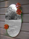 Metal Mirror With Handmade Flowers 18"X30" 2 small