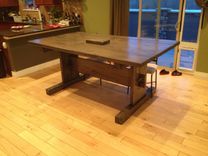 Dining Room Table, Bench, And Matching Chairs 1 small