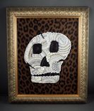 Bead And Pearl Embroidered Skull Painting 1 small