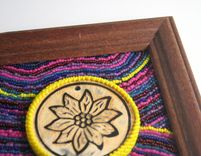Bead Embroidered Flora Painting 4 small