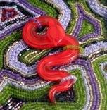 Beadwork Painting With Red Glass Snake 1 small