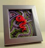 Beadwork Painting With Red Glass Snake 2 small