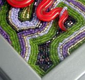 Beadwork Painting With Red Glass Snake 4 small