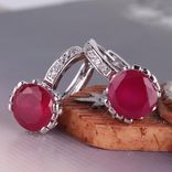 Luxury 18k White Gold Filled Hoop Wedding&Party Eternity Ruby Earring 1 small