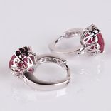 Luxury 18k White Gold Filled Hoop Wedding&Party Eternity Ruby Earring 2 small