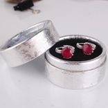Luxury 18k White Gold Filled Hoop Wedding&Party Eternity Ruby Earring 3 small