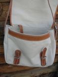 Canvas & Leather Messenger Bag 2 small