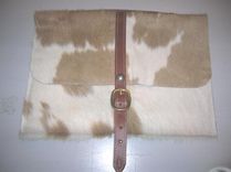 Laptop Case Tan Hair-On Cowhide 4 small