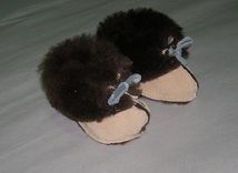 Baby-Infant Booties Buffalo Fur 2 small