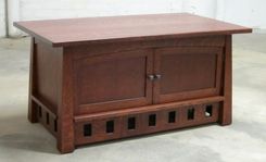 Arts-And-Crafts Pagoda Coffee Table And Blanket Chest 1 small