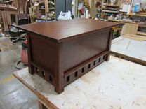 Arts-And-Crafts Pagoda Coffee Table And Blanket Chest 5 small