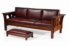 Arts-And-Crafts Settle And Ottoman 2 small