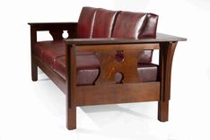 Arts-And-Crafts Settle And Ottoman 6 small