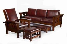 Arts-And-Crafts Bow Arm Morris Chair And Ottoman 1 small