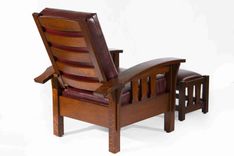 Arts-And-Crafts Bow Arm Morris Chair And Ottoman 3 small