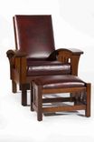 Arts-And-Crafts Bow Arm Morris Chair And Ottoman 4 small