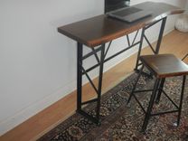 Live Edge Industrial Style Welded Steel Desk 4 small