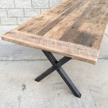 Industrial Style Reclaimed Wood And Steel Dining Table Or Desk 2 small