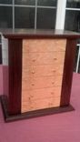 5 Drawer Wooden Jewelry Box With Birds Eye Maple 2 small