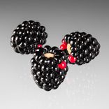 One Realistic Glass Blackberry Sculptures, Hand Blown and Life-Sized 1 small