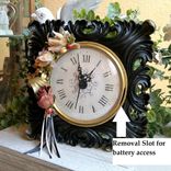 Vintage Rose Black And Gold Decor Clock Custom Decorative Mantle Clock Handmade 2 small
