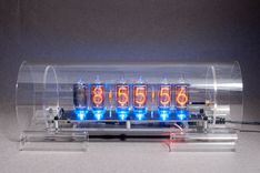 Gps Time Sync Nixie Clock In-8-2 With Blue Floor Leds 2 small
