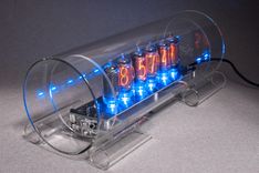 Gps Time Sync Nixie Clock In-8-2 With Blue Floor Leds 3 small