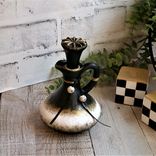 Vintage Decanter Black Gold And White Decor Small Glass Hand Painted Bottle Art 3 small