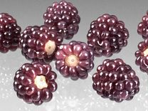 One Realistic Glass Boysenberry Sculpture, Hand Blown and Life-Sized 2 small