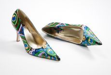 Hand Painted Shoes- Peacock Lady Pumps- Peacock Painted Heels 3 small