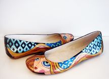 Blond Girl Flats - Hand Painted Shoes- Hand Painted Flats 1 small