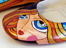 Blond Girl Flats - Hand Painted Shoes- Hand Painted Flats 2 small
