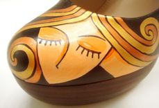 Hand Painted Shoes- Blond Lady Pumps-Party Painted Shoes 3 small