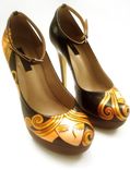 Hand Painted Shoes- Blond Lady Pumps-Party Painted Shoes 2 small