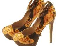 Hand Painted Shoes- Blond Lady Pumps-Party Painted Shoes 1 small