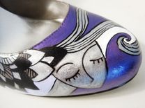 Purple Lady Pumps - Hand Painted Heels 3 small