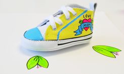 Baby Shoes/ Baby Converse/ Love Mom Shoes/ Hand Painted Baby Shoes/ Cute Baby Shoes 1 small