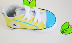 Baby Shoes/ Baby Converse/ Love Mom Shoes/ Hand Painted Baby Shoes/ Cute Baby Shoes 3 small