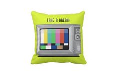Old Tv Pillow - Retro Tv Multicolor Pillow - Television Pillow- Fun Pillow 1 small