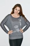 Rain Cloud Tshirt -Grey Long Sleeve Top - Happy Day Top- Dolman Sleeves 1 small