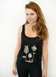 Black Tank - Flower Top - Short Top 2 small