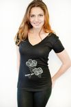 Black V Tshirt - Short Sleeve- Happy Day Tshirt 2 small