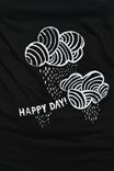 Black V Tshirt - Short Sleeve- Happy Day Tshirt 3 small