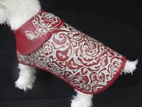 Western Style "Tooled" Leather Roses Dog Coat 1 small