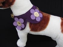 Flower Power 60'S Suede Dog Clothes Or Collar 2 small