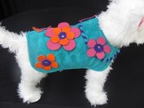 Flower Power 60'S Suede Dog Clothes Or Collar 3 small