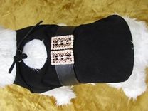 Peek-A-Boo Leather And Suede Dog Coat 1 small